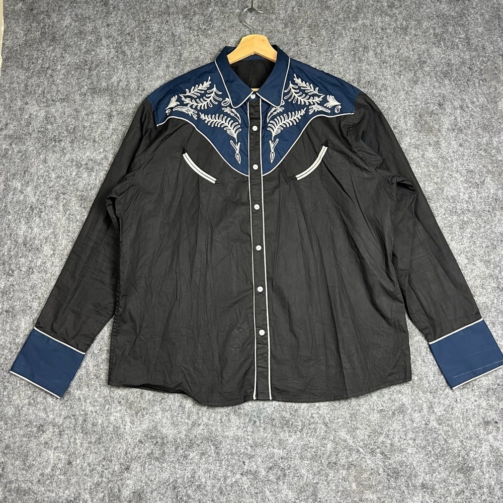 Coofandy Mens Button Western Shirt Multi Colored Long Sleeve Embroidered XXL